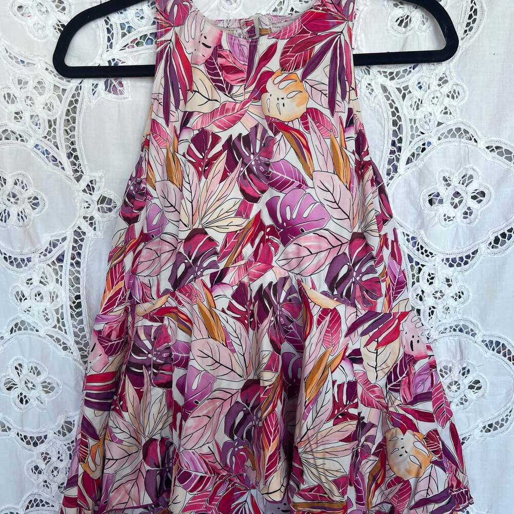 Fit 4 U Swimwear Top Mesh Flyaway Dress Floral Sz 18